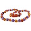 amber teething necklace amethyst