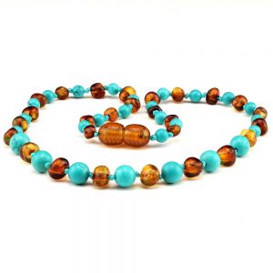 amber teething necklace cognac